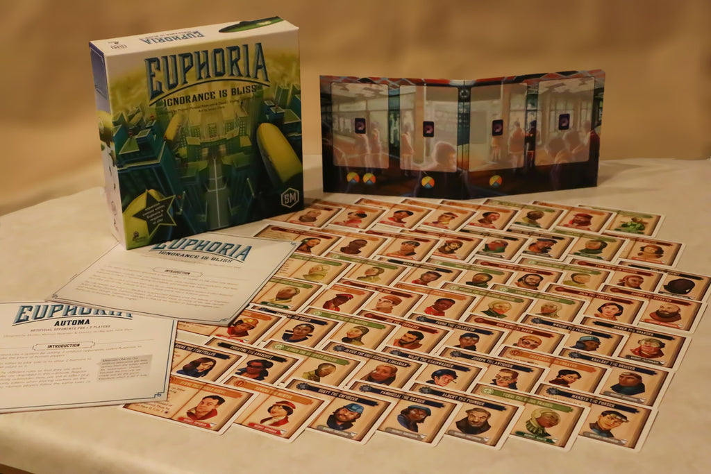Stonemaier Games Euphoria Ignorance is Bliss  Expansion board game contents presentation
