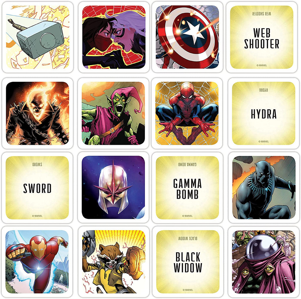 USAOPOLY Codenames Marvel words and character photos of Captain America Spiderman