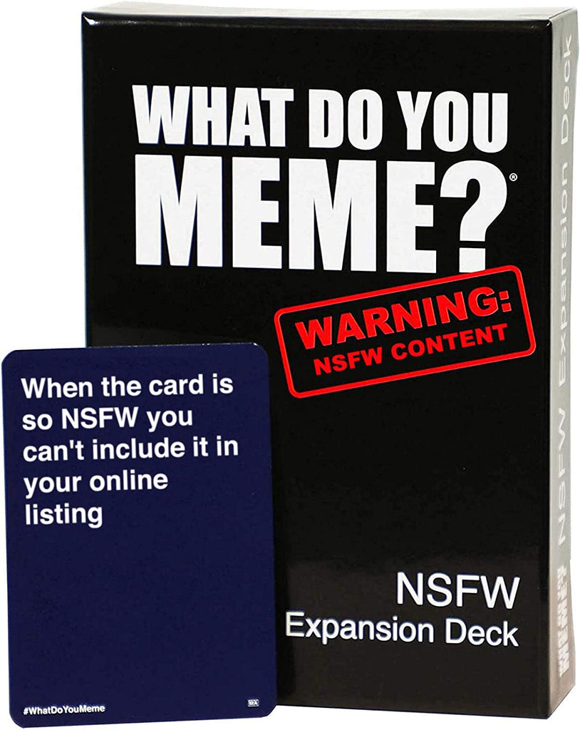 What Do You Meme? NSFW Expansion Deck 3d box of board game expansion and a card
