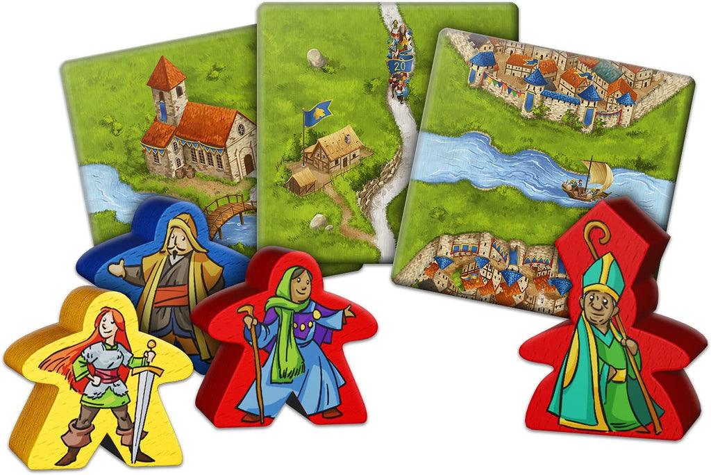Z-Man Games Carcassonne 20th anniversary Edition board game meeples with beautiful illustrations