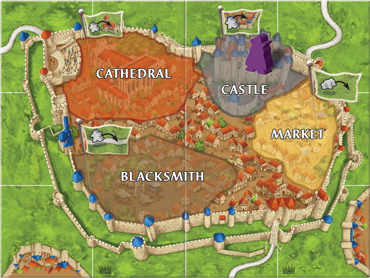 Z-Man Games Carcassonne #6 Count, King and Robber expansion board game cathedral market castle and blacksmith city areas