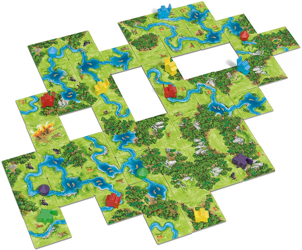 Z-Man Games Carcassonne Hunters and Gatherers board game three player game in action