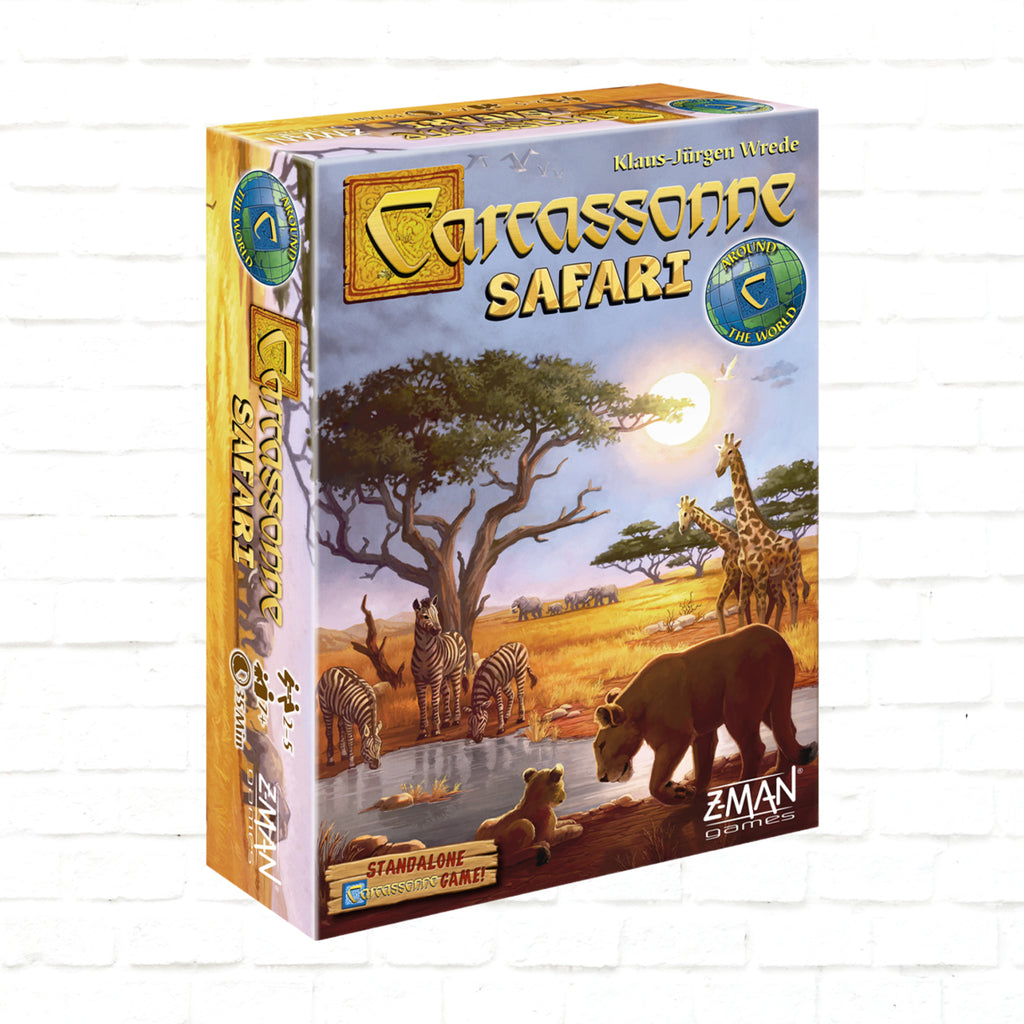 Z-Man Games Carcassonne Safari English edition of board game for 2 to 5 players ages 7 and up playing time 35 minutes