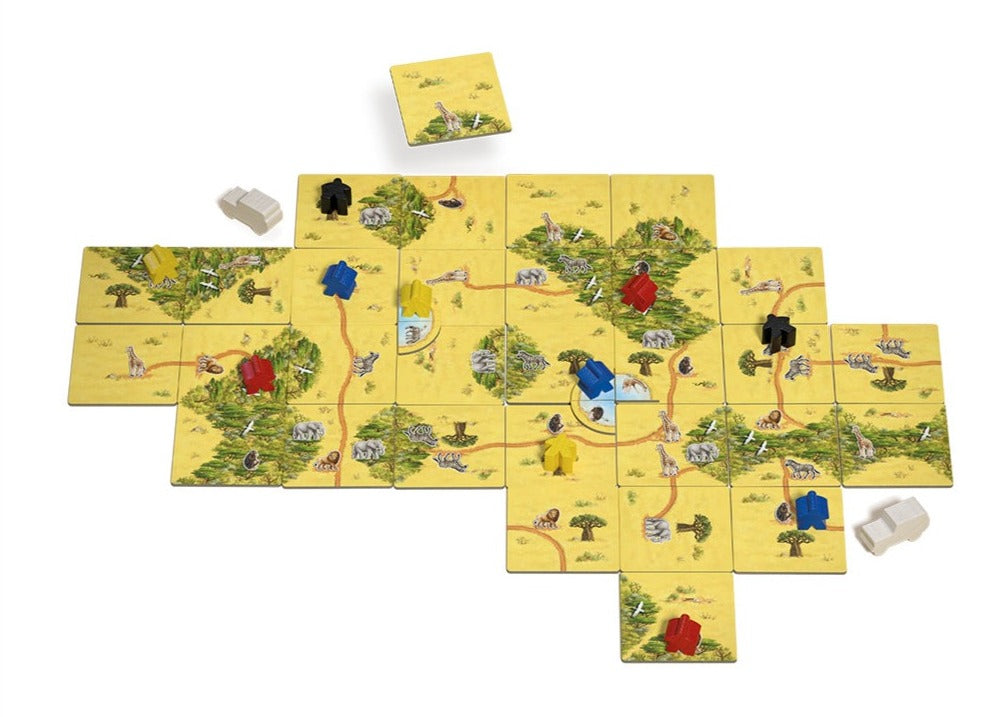 Z-Man Games Carcassonne Safari 4-player board game in action 