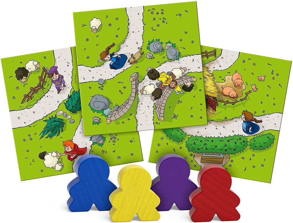 Z-Man Games My First Carcassonne board game meeples and tiles
