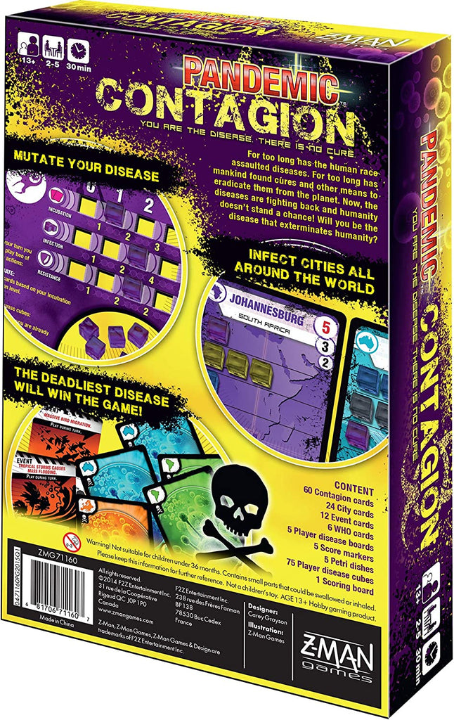 Z-Man Games Pandemic Contagion board game box back