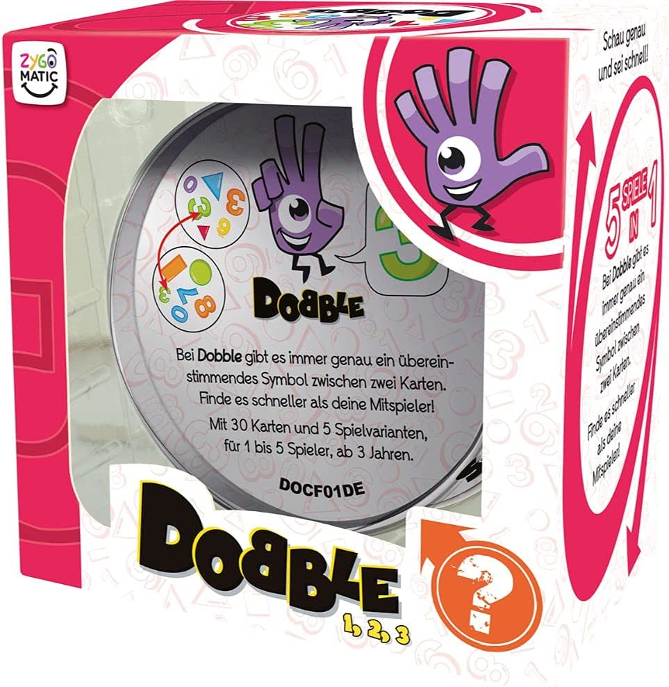 Asmodee Dobble 123 Kartenspiel Box Beschreibung