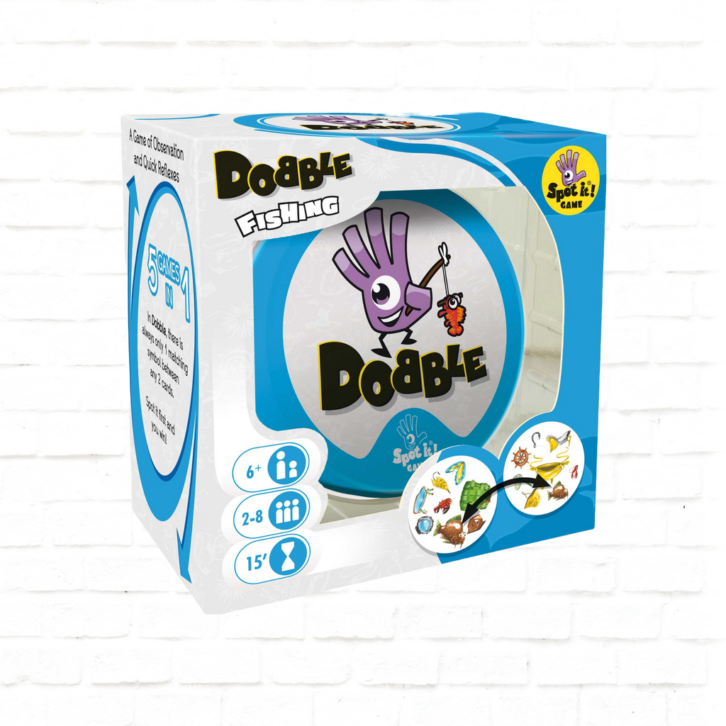 Asmodee Dobble Fishing English edition card game 3d cover
