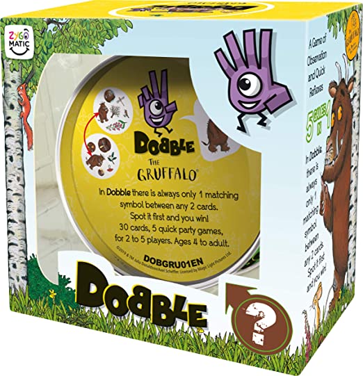 Zygomatic Dobble Gruffalo card game box back