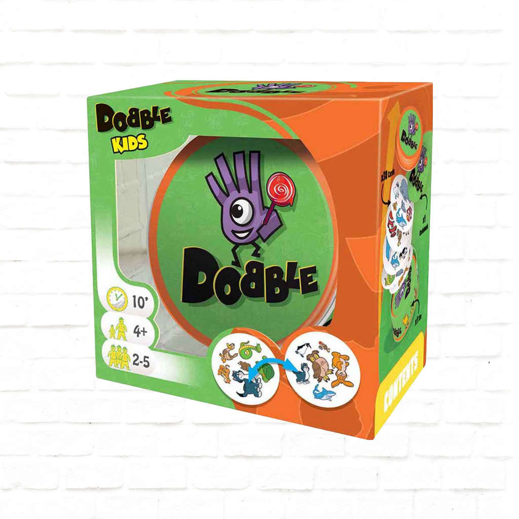 Asmodee Dobble Kids English edition card game 3d cover