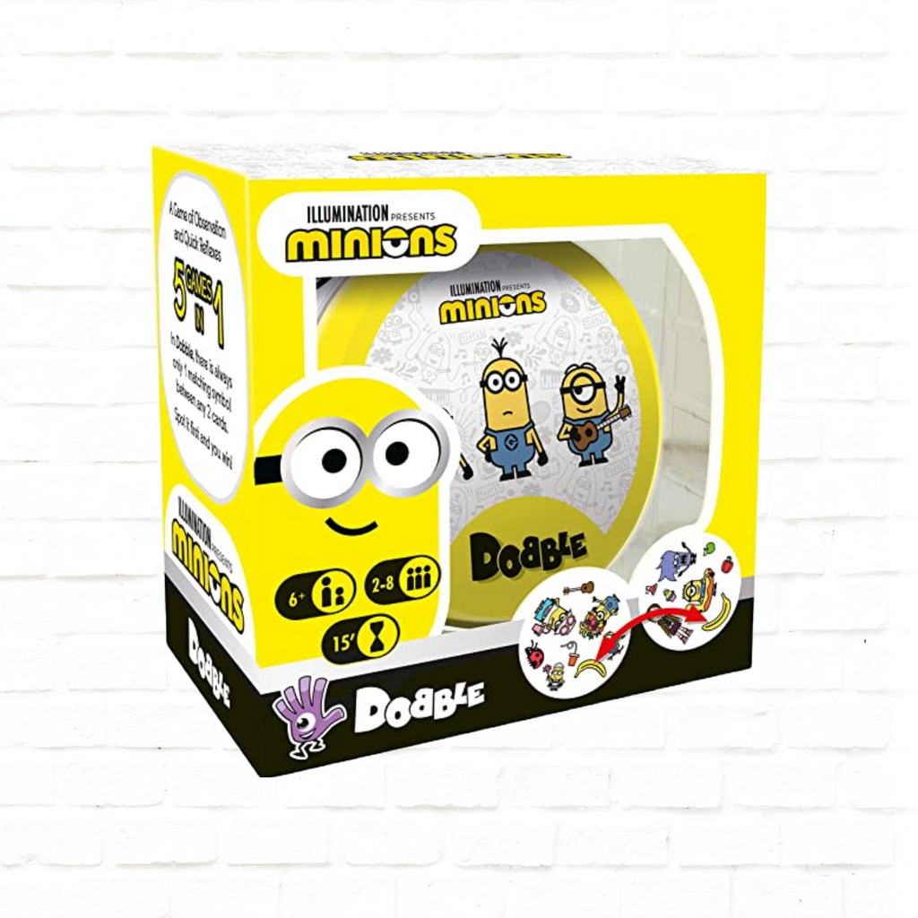 Asmodee Dobble Minions English edition card game 3d cover