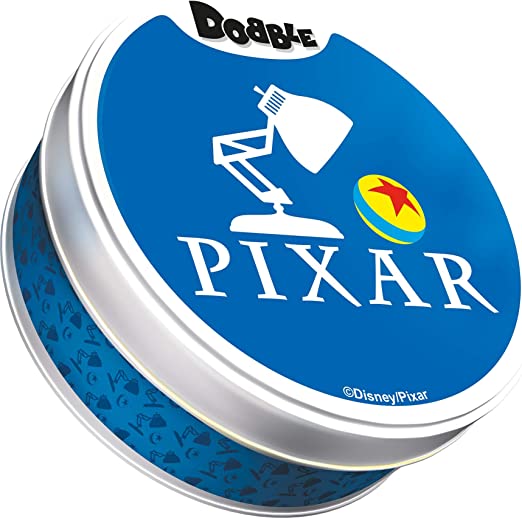 Zygomatic Dobble Pixar card game tin box cover