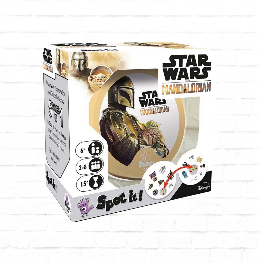 Asmodee Dobble Star Wars Mandalorian English edition card game 3d cover